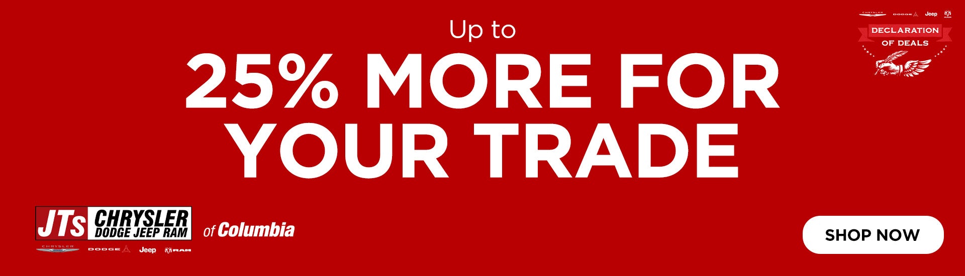 Get 25% More For Your Trade at JTs CDJR today!