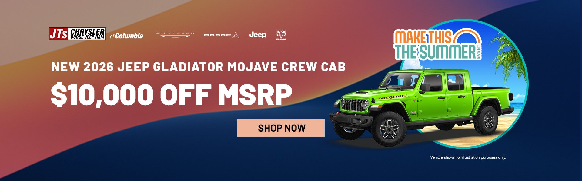 New 2026 Jeep Gladiator Mojave Crew Cab $10,000 off MSRP